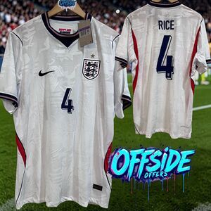 #4 RICE ENGLAND Home Jersey WORLD CUP 26 XXL